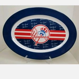 New York Yankees Melamine Serving Plate Platter MLB Licensed Red White Blue